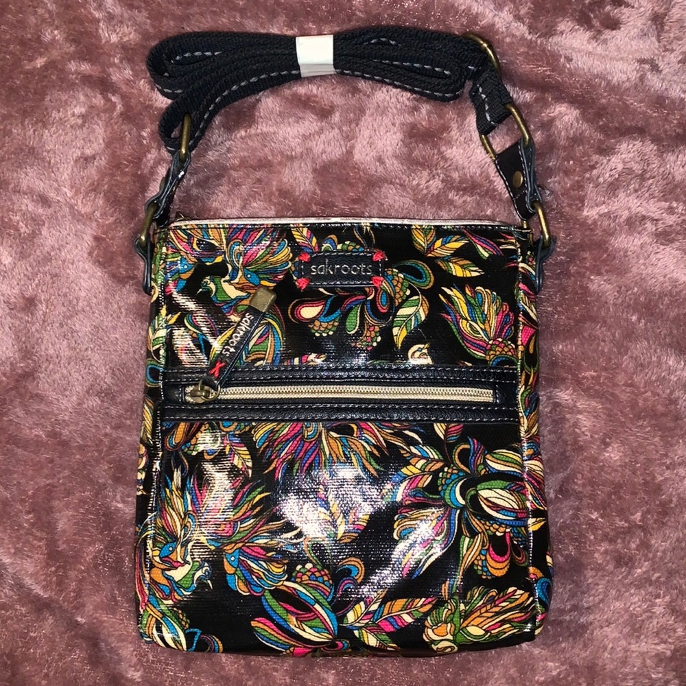 Colorful floral design crossbody bag